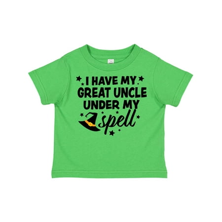 

Inktastic I Have My Great Uncle Under My Spell with Cute Witch Hat Gift Toddler Boy or Toddler Girl T-Shirt