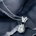 thumbnail image 2 of Gem Stone King 1.57 Ct Oval White Topaz Black Diamond 925 Sterling Silver Pendant, 2 of 4