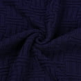 thumbnail image 5 of PiccoCasa 100% Cotton Cross Cable Knit Throw Blanket For Sofa Couch Bed Home Bedding, Navy Blue 47"x 70", 5 of 7