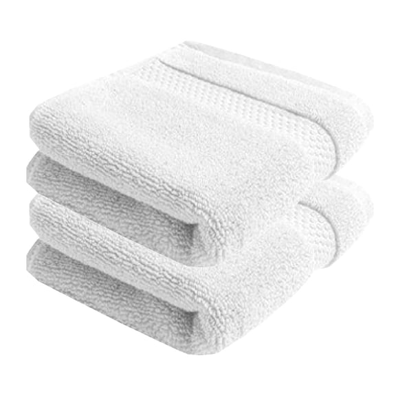 100% Cotton Hand Towel 400 Gsm | Super Soft, Absorbent, Quick Dry Hand Towel (White) - Pack Of 2