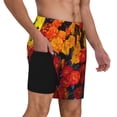 thumbnail image 2 of Cauagu Marigold Flowers In Different Colors Print Mens Swim Trunks Quick Dry Board Shorts Swim Shorts with Compression Liner Bathing Suits-Small, 2 of 4