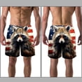 thumbnail image 3 of luoweisi Men's Beach Shorts Quick Dry Swim Trunks with Mesh Lining American Flag and Animals S, 3 of 5