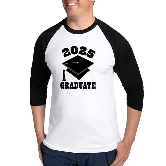 CafePress - Class Of 2025 Graduate Hat - Cotton Baseball Jersey, 3/4 Raglan Sleeve Shirt
