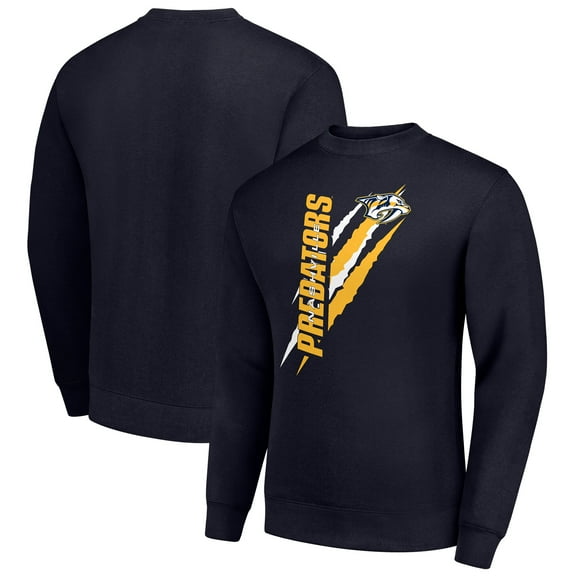 Men's Starter Navy Nashville Predators  Color Scratch Pullover Sweatshirt