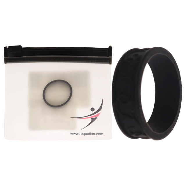 Anillo de boda con flores de silicona - Negro de ROQ para mujer - Anillo de 10 mm