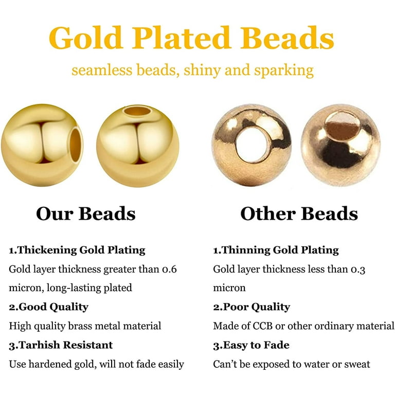 Gold filled Round Seamless Spacers Beads 2mm, 2.5mm, 3mm, 4mm