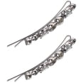 thumbnail image 2 of 2pcs lindas pinzas para el cabello de cristal temperamento de la moda pasadores de pelo pasadores de pelo para mujeres niñas (negro), 2 of 6