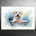 thumbnail image 2 of Maltese Dog Canvas Bathroom Décor - Unique Bath Wall Decor - Modern Canvas Bathroom Wall Art - Room Decor - Bathroom Decorations - Restroom Sign - Wall decor living room, 2 of 4