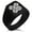 Black, variant on Stainless Steel Aso Samurai Crest Needle Stripe Pattern Biker Style Polished Ring