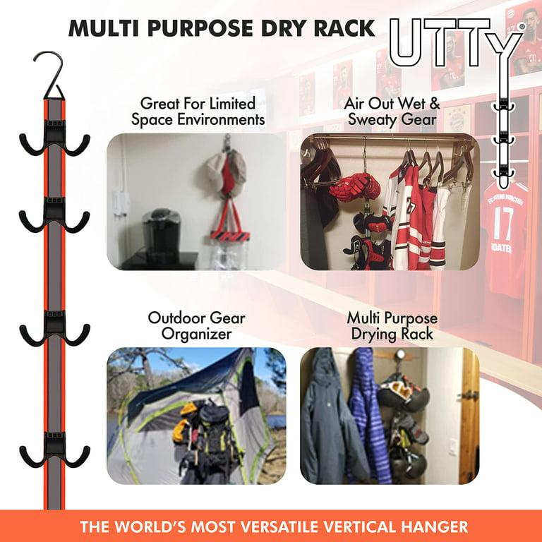 UTTY Hanging Multipurpose Portable Equipment Drying Rack & Gear Organizer  with Adjustable Hooks 