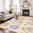 thumbnail image 2 of 5'x7' Area Rugs for Living Room Bedroom, Easter Colorful Eggs Washable Rug Carpet Runner Indoor Outdoor, Spring Flowers Leaves Country Plants Yellow Non Slip Floor Mats Area Rug for Kitchen, Nursery, 2 of 8