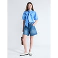 thumbnail image 2 of Free Assembly Women's Cotton Bow Blouse with Short Puff Sleeves, Sizes XS-XXL, 2 of 5