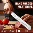 thumbnail image 2 of 10 inch  Brisket , Razor  Carving  with  Handle Design, Granton Edge, Hand Forged Brisket Slicing  for Meat and BBQ Cuting  for Men, 2 of 6