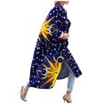 thumbnail image 2 of Tejiojio Women Clothes Discounted Fashion Women Printed Pocket Jacket Outerwear Cardigan Overcoat Long Trench Coat, 2 of 5