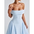 thumbnail image 5 of Women'S Off the Shoulder Cocktail Maxi Dress Sleeveless Casual A Line Elegant Flowy Formal Dresses Light Blue S, 5 of 9