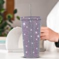 thumbnail image 4 of Taza de agua con aislamiento de 500 ml, taza aislada con diamantes de imitación brillantes para viajes al aire libre, 4 of 8