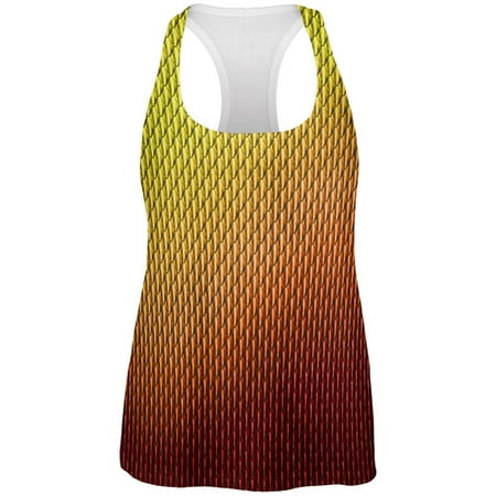 Halloween Red Fire Dragon Scales Costume All Over Womens Work Out Tank