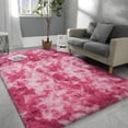 thumbnail image 3 of Softlife Super Soft Plush Tie Dye Velvet Rugs for Home Decor,Fluffy carpet For Living Room,Bedroom,5' x 8',Blush, 3 of 7