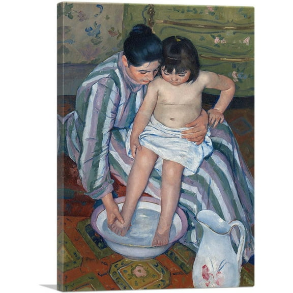 ARTCANVAS The Child's Bath 1893 Canvas Art Print by Mary Cassatt - Size: 26" x 18" (0.75" Deep)