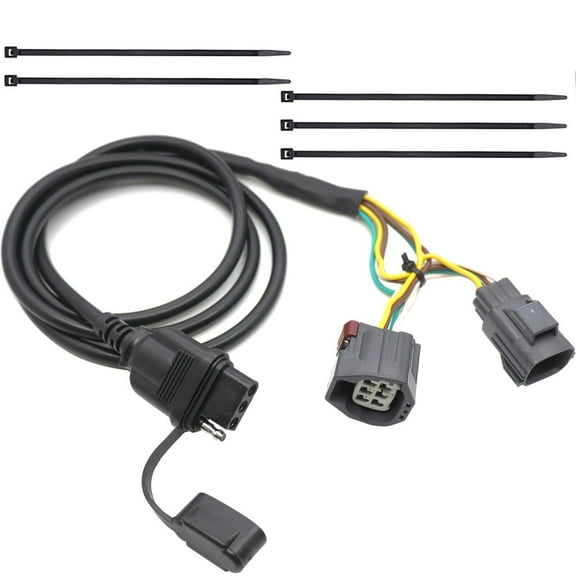 CARROFIX 4 Pin Flat Trailer Wiring Harness for 2007-2018 Jeep Wrangler JK 69Inch