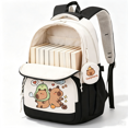 thumbnail image 6 of Capybara Theme Backpack for Girls Cute Girls Backpack Kawaii Bookbag for Girls Kingdergarten Teens Elementary School Student, 6 of 8