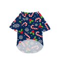 thumbnail image 2 of Christmas Print Dog Short Sleeve T‑shirt Lightweight Breathable Polyester Pet Shirts Festive Holiday Dogs Clothes for Daily Walking Party Photo,Sizes for Small Medium Dogs, 2 of 5