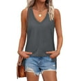 thumbnail image 6 of Tank Tops for Women Summer V Neck T Shirts Trendy Sleeveless Basic Tee Loose Fit 2025 Fashion, 6 of 6