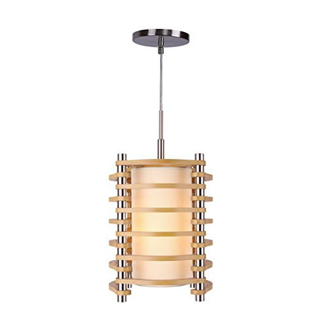 Woodbridge Lighting 16023STN-WSA1AS 16023STN Marches en Bois Rond à Mi-Pendentif 1 Feu