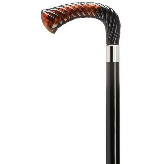 Walking Cane Rope Carved L Cane Black Maple Shaft And Shell Handle
