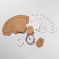 thumbnail image 5 of 50pcs Jewelry Display Card Price Tag Foldable Blank Kraft Paper Holder For Necklace Bracelet Headband Hairband Hanging Packaging Brown, 5 of 6