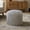 Grey, variant on WHIFEA 20" Fluffy Faux Fur Ottoman, Round Pouf Footrest, Mooncake Foot Stool, Paran Accent Pouf For Modern Interior Design, Fluffy Furry Vanity Chair, Soft Seat Reading Chair, White