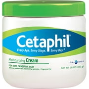 Cetaphil Moisturizing Cream for Dry/Sensitive Skin, Fragrance Free 16 oz (Pack of 2)