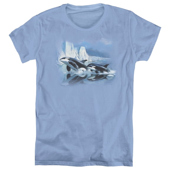 Wildlife Glaciers Edge Orcas Women's T-Shirt Carolina Blue