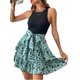 thumbnail image 1 of VISgogo Vestido Casual de Verano para Mujer, Patchwork Floral Patrón Torta Ruffle Hem Tie-Up Cintura Alta Prenda de una Sola Pieza VISgogo moda, 1 of 5