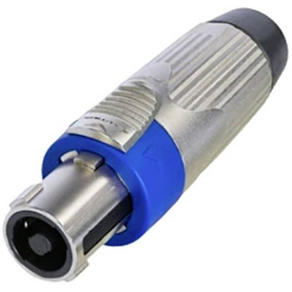 Neutrik NLT4FXX 4-Pin Female Speak on Connector with Metal Housing, Nickel Blue