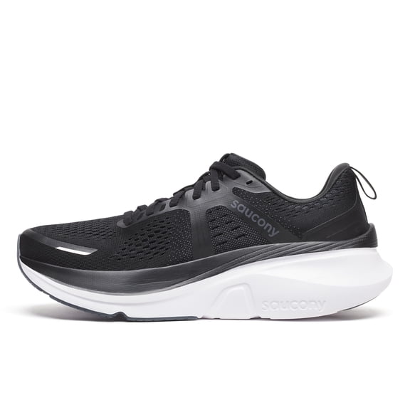 Saucony Women's Guide 18 Running Shoe Black/White, X-Wide, 7