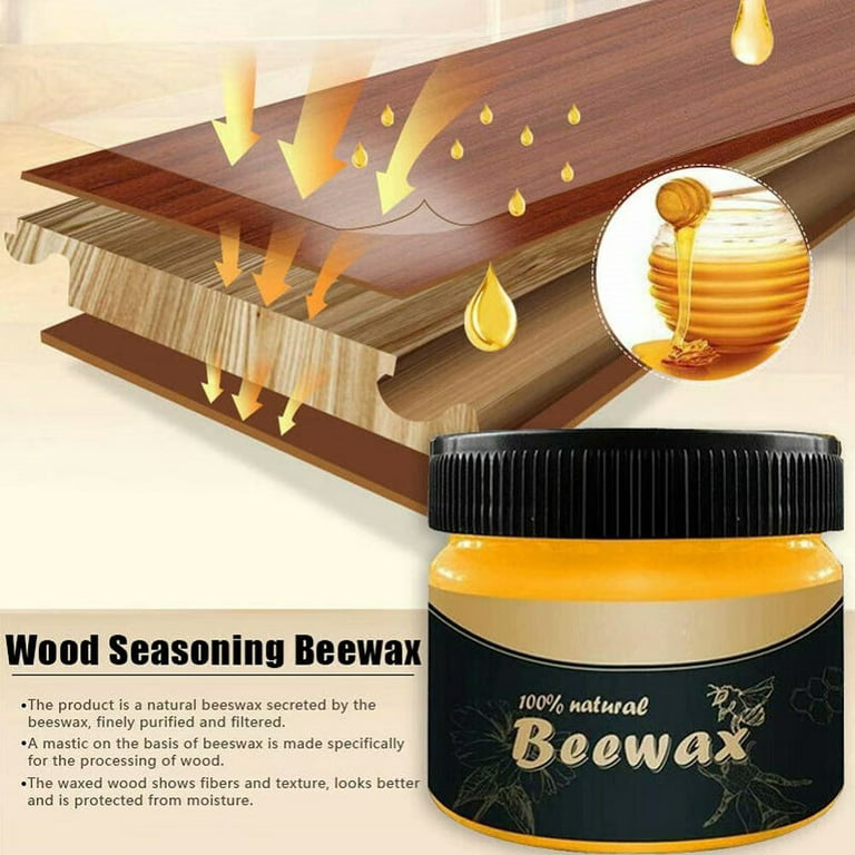 HomeChum Wood Seasoning Beewax, Multipurpose Natural Wood Wax Traditional  Beeswax Polish for Furniture, Floor, Tables, Cabinets (1 Pack) 