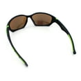 thumbnail image 7 of Mens Color Mirror 90s Xloop Plastic Sport Wrap Around Sunglasses Black Green - Teal Mirror, 7 of 7