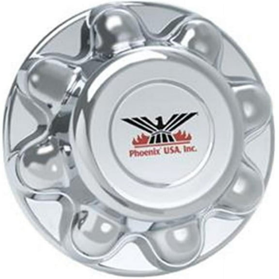 Phoenix USA  6 in. Trailer Hub Cover - Chrome ABS Quick Trim