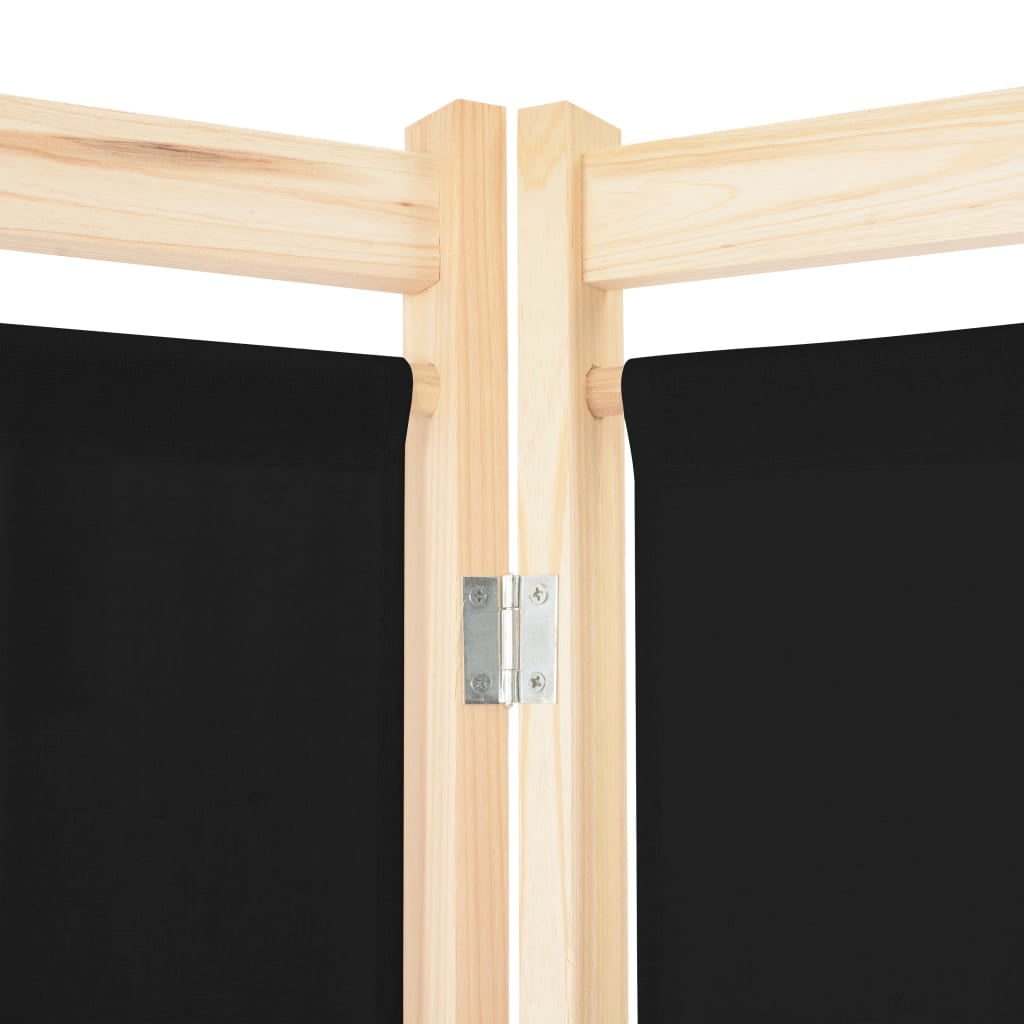 Kepooman 4-panel Folding Wooden Frame Privacy Screen for Bedroom Garden, Black Kepooman 4-panel Folding Wooden Frame Privacy Screen for Bedroom Garden, Black