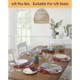 thumbnail image 5 of 15 Inch Round Placemats Set of 6, Red Plaid Christmas Non Slip Heat Insulation PP Table Mats, Xmas Snowman Truck Tree Balls Washable Place Mats for Kitchen Dining Party Table Decor, 5 of 7