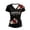 Black, variant on Women's 250th Anniversary America 1776-2026 T-Shirt, Floral Rose Print V Neck Short Sleeve Tee, Patriotic 4th of July Casual Tops for Independence Day