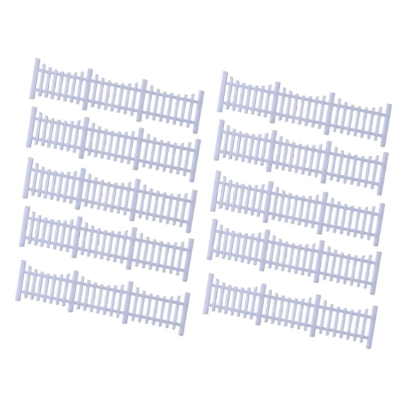 10 Pieces Model Train Railroad Fence Mini Fence Building Railing White ABS for Sand Table Scenery Layouts