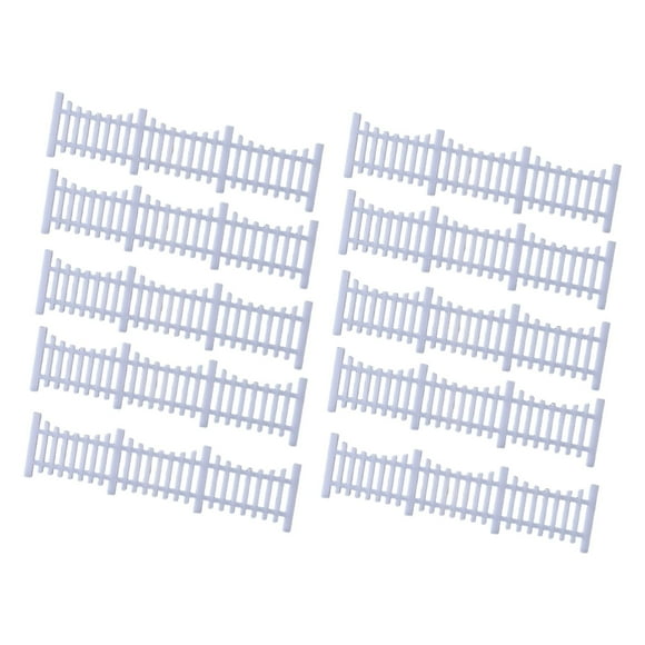 HILABEE 10 Pieces Mini Fences 1/50 Decoration for Dioramas Sand Table Models Railway Style E