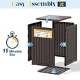 thumbnail image 3 of Nihsuao 53-Gallon Outdoor Package Delivery Box - Large Resin Storage Container with Lockable Lid, Waterproof Deck Box for Porches, Patios, Curbside, Brown, 3 of 8