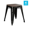 thumbnail image 4 of Flash Furniture Kai Series 18"H Square Backless Dining Barstool, Black (Set of 4), 4 of 11