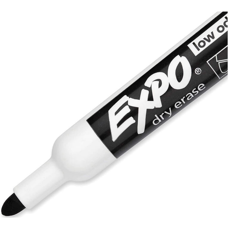 Expo Low-Odor Dry Erase Markers, Bullet Tip,Black, 24-Count 