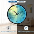 thumbnail image 5 of Voice Activated Clock with Glow Light 12 Inch Large Silent Wall Clock Battery Operated for Home Decor Blue and Green Gradient, 5 of 8