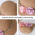 thumbnail image 3 of 56-58cm hat circumference women's sunscreen beach sunshade straw hat summer sun hat and straw bag set - Khaki, 3 of 5