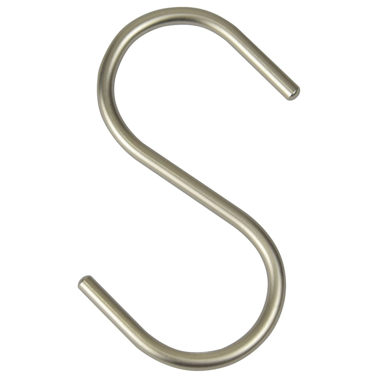 Mainstays Shower Curtain S-Hooks, Satin Nickel, 12Piece/Set, 100% Iron